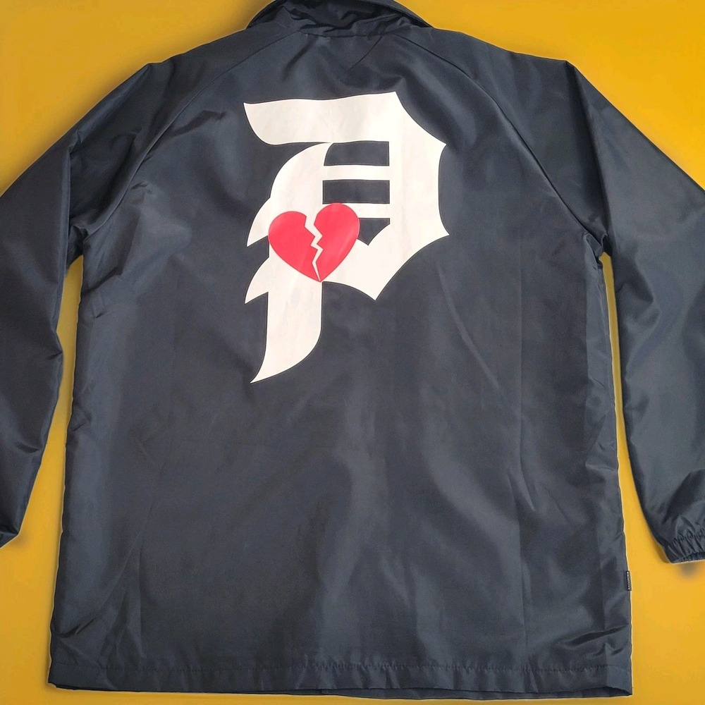 Primitive Skateboarding Jacket Mens S Black Heartbreakers Club Coaches Windbreak